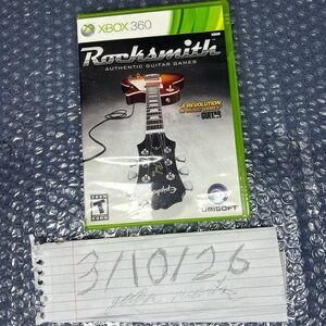 Rocksmith Xbox 360 Game by Ubisoft - Black & Green Cover